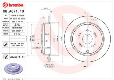 BREMBO Диск торм. окраш. Re HO CR-V III, IV 06- (08A87111)