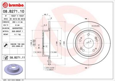 BREMBO Диск тормозной 08.B271.10 (08.B271.10)