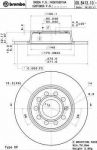 BREMBO Диск тормозной Audi A1 (8X1) 1.2 TFSI (1K0615601AA, 08.B413.10)