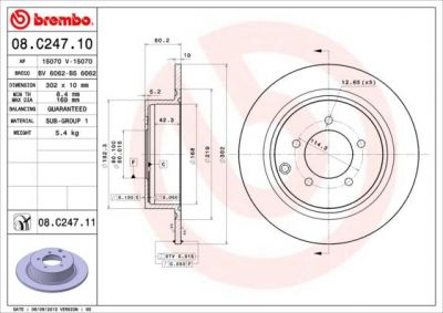 Brembo 08.C247.10 тормозной диск на MITSUBISHI ASX (GA_W_)