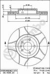 BREMBO Диск тормозной ALFA ROMEO 147 01-/156 97-06/FIAT DOBLO 10- передний (561520J, 09.4939.76)