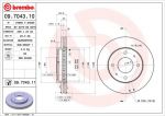 BREMBO Диск торм.пер. вент. MITSUBISHI CARISMA / GALANT 95-> MB407639 (561926, 09.7043.10)