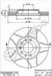 BREMBO Диск тормозной вент. передний OPEL ASTRA H (09/05-) F (562070J, 09.7629.75)