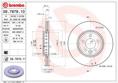 Brembo 09.7879.11 тормозной диск на MG MG ZT- T