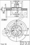 BREMBO Диск торм.пер.вент. OPEL Vectra C, SAAB 9-3 03- 569005 (562294J, 09.9177.10)