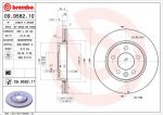 BREMBO Диск тормозной VW MULTIVAN V/TRANSPORTER V 03- задний D=294мм. (09.9582.10, 09.9582.10)