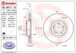 BREMBO Диск тормозной TOYOTA AVENSIS 2.0-2.4 03- передний вент. (4351205070, 09.9817.10)