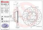 Brembo 09.A259.1X тормозной диск на 1 (E87)