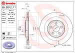 BREMBO 09.B312.11 диск тормозной задний! Jaguar XJ 8 3.2/4.0 97> (09.B312.11)