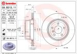 BREMBO 09.B313.11 диск тормозной задний! с покрытием E60/E61 2.5/3.0i/D 05> (09.B313.11)