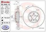 BREMBO Диск тормозной 5 F10/11/7 F01-04 передний левый вент. D=348мм. (09.C405.13)