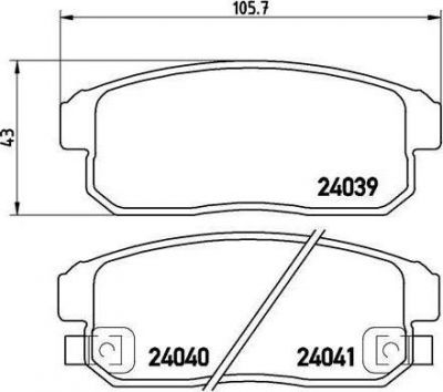 Brembo P 10 005 комплект тормозных колодок, дисковый тормоз на SUZUKI IGNIS II