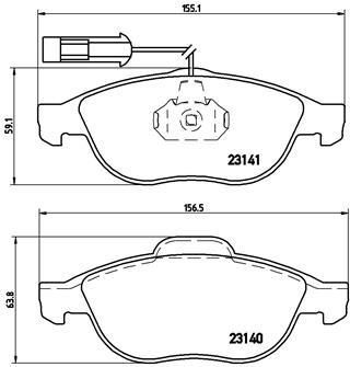Brembo P 23 075 комплект тормозных колодок, дисковый тормоз на ALFA ROMEO 156 (932)