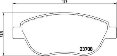 Brembo P 23 119 комплект тормозных колодок, дисковый тормоз на FIAT DOBLO вэн (223, 119)