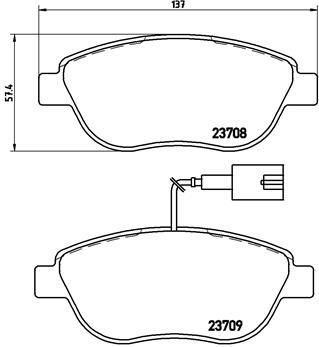 BREMBO КОМПЛЕКТ ТОРМОЗНЫХ КОЛОДОК, ДИСКОВЫЙ ТОРМОЗ (P 23 137)