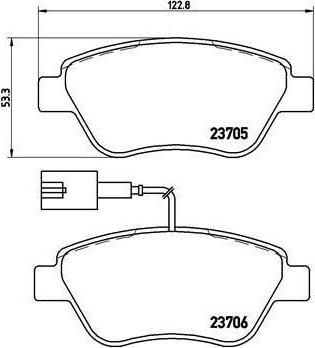 Brembo P 23 141 комплект тормозных колодок, дисковый тормоз на PEUGEOT BIPPER Tepee