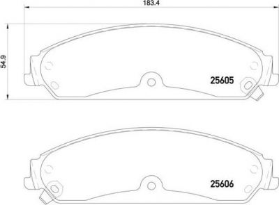 Brembo P 23 149 комплект тормозных колодок, дисковый тормоз на DODGE CHARGER