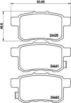 Brembo P 28 072 комплект тормозных колодок, дисковый тормоз на HONDA ACCORD VIII (CU)