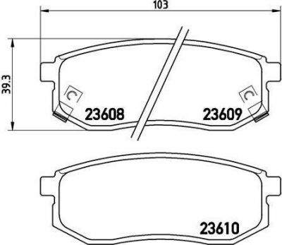 Brembo P 30 030 комплект тормозных колодок, дисковый тормоз на HYUNDAI SANTAMO