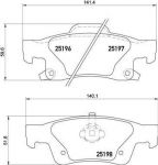 Brembo P 37 016 комплект тормозных колодок, дисковый тормоз на JEEP GRAND CHEROKEE IV (WK, WK2)