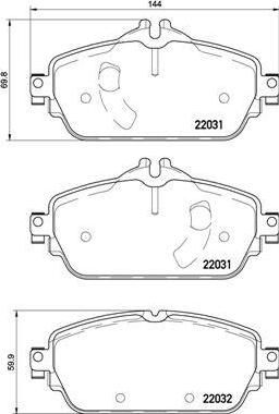 Brembo P 50 119 комплект тормозных колодок, дисковый тормоз на MERCEDES-BENZ C-CLASS T-Model (S205)