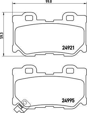 Brembo P 56 095 комплект тормозных колодок, дисковый тормоз на INFINITI Q60 купе