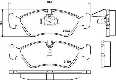 Brembo P 59 017 комплект тормозных колодок, дисковый тормоз на OPEL OMEGA A (16_, 17_, 19_)