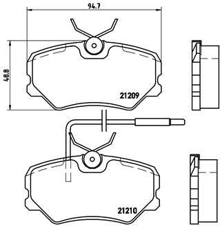 Brembo P 61 035 комплект тормозных колодок, дисковый тормоз на PEUGEOT 405 I Break (15E)