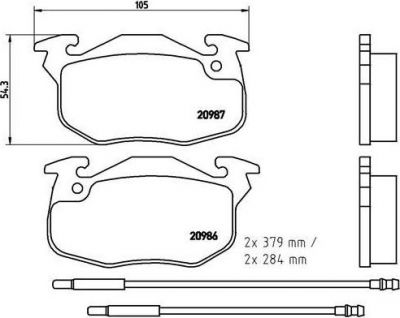 Brembo P 61 099 комплект тормозных колодок, дисковый тормоз на PEUGEOT 306 (7B, N3, N5)