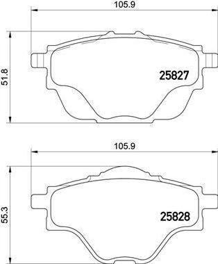 Brembo P 61 124 комплект тормозных колодок, дисковый тормоз на PEUGEOT 308 SW II