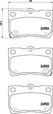 Brembo P 83 113 комплект тормозных колодок, дисковый тормоз на TOYOTA MARK X II (GRX13_)