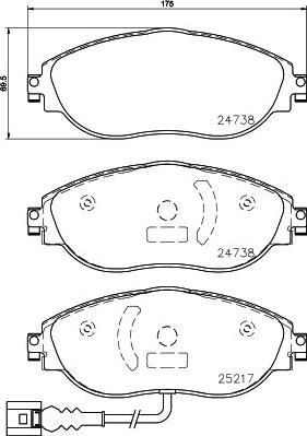 Brembo P 85 144 комплект тормозных колодок, дисковый тормоз на SKODA OCTAVIA (5E3)