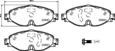 Brembo P 85 147 комплект тормозных колодок, дисковый тормоз на VW GOLF VII универсал (BA5)