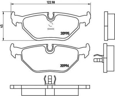 BREMBO Комплект тормозных колодок 3 (E30) M3 2.3 Kw 143 07/86 - 06/91 R (34211157044, P06011)