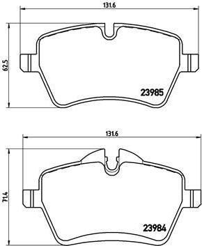 BREMBO Колодки передние Mini One/Cooper 1.6 03- (34116770251, P06051)