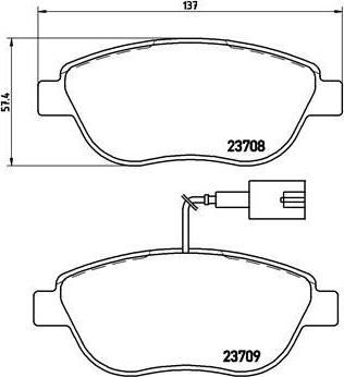 BREMBO Колодки тормозные дисковые Chrysler DELTA 1.4 (P23087)