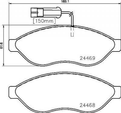 BREMBO К-т торм. колодок Fr PSA Jumper, Boxer, FI Duc 06- (P23143)