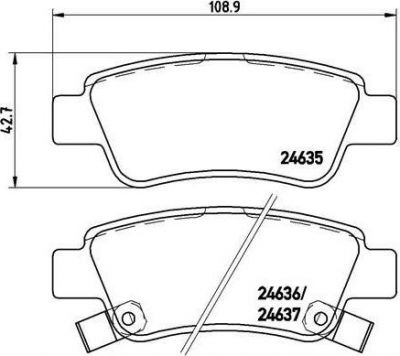 BREMBO Колодки задние HONDA CR-V 07- (43022SWWG01, P28046)