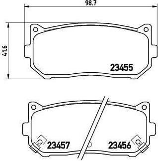 BREMBO Комплект тормозных колодок KIA CARENS I (FC) 1.8 i Kw 81 11/00 - 07/02 R (0K9A02628Z, P30008)