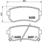 BREMBO Колодки торм. KIA CEED 06-/RIO 05-/CERATO 09-/HYUNDAI i30 07- задние к-т (583021HA00, P30025)