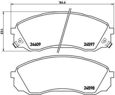 BREMBO Колодки тормозные KIA CARNIVAL III (UVP_) 2.7 V6 Kw 139 06/06 (581014DE00, P30041)