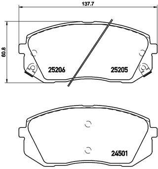 BREMBO Колодки тормозные дисковые Hyundai i40 (VF) 1.6 GDI (P30056)