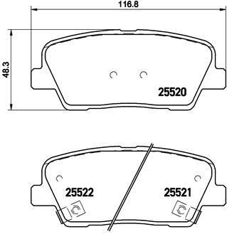 BREMBO Колодки тормозные дисковые Hyundai SANTA FЙ II (CM) 2.0 CRDi (P30063)