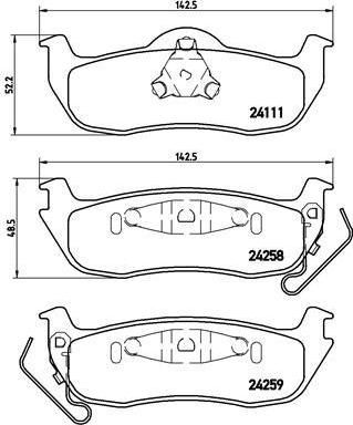 BREMBO Колодки тормозные Re Jeep Gr Ch III (5080871AA, P37011)