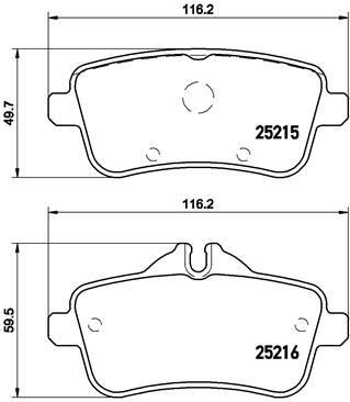 BREMBO Колодки тормозные дисковые Mercedes Benz M-CLASS (166) ML 250 CDI BlueTEC 4-matic (166.004) (0064206820, P50099)