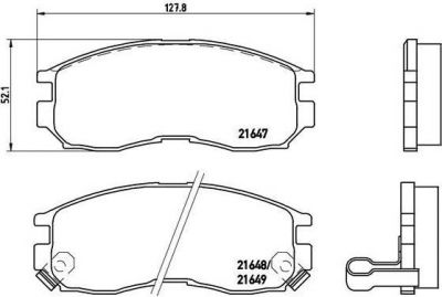 BREMBO Комплект тормозных колодок CHRYSLER SEBRING Coupe 2.5 LE Kw 120 05/95 - 09/00 F (572381, P54014)