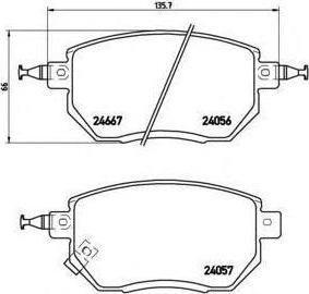 BREMBO Колодки тормозные Fr INFINITI FX45 (41060CA090, P56051)