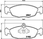 BREMBO Комплект тормозных колодок DAEWOO LANOS (KLAT) 1.4 Kw 55 05/97 - > F (571492, P59011)
