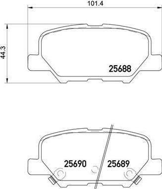 BREMBO P61111_колодки дисковые задние! Mazda 6, Mitsubishi Outlander 2.0/2.4i 12> (P61111)