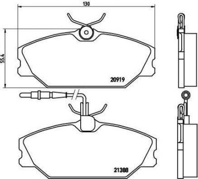 BREMBO Комплект тормозных колодок Renault Megane (BA0/1_) (7701206288, P68014)